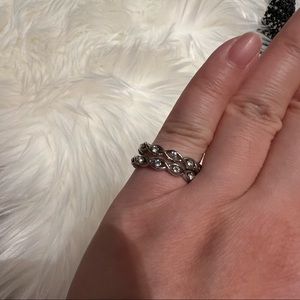 Sparkly silver rings (two included)